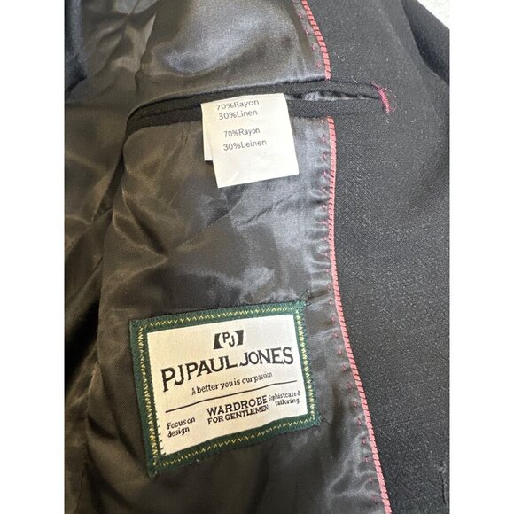 NEW Paul Jones Mens Black Blazer Jacket Size Large - Picture 7 of 10